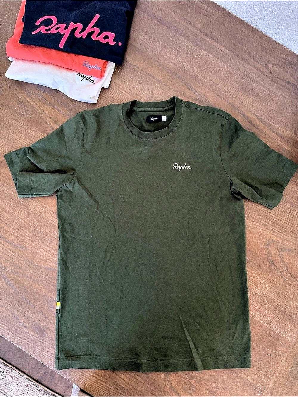 Rapha Men's Cotton T-Shirt Cotton Short Sleeve Tee Green Medium